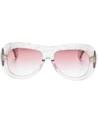 Aquazzura - Bella 41 Textured-Frame Sunglasses - Lyst