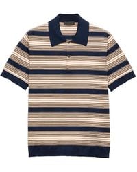 Prada - Cotton Stripe Polo Shirt - Lyst