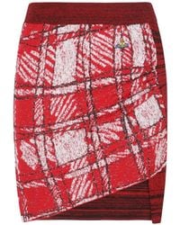 Vivienne Westwood - Scribble Check Tartan-Print Midi Skirt - Lyst