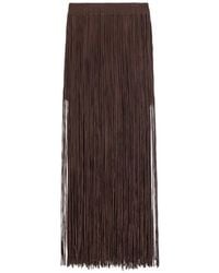 Alysi - Fringed Woven-Waistband Maxi Skirt - Lyst