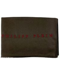 Philipp Plein - Logo-Embroidered Frayed Scarf - Lyst