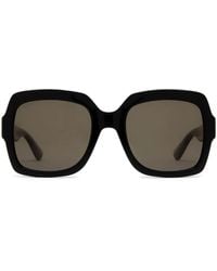 Gucci - Web-Stripe Square-Frame Sunglasses - Lyst