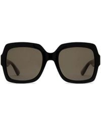 Gucci - Web-Stripe Square-Frame Sunglasses - Lyst