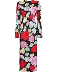 Marni - Floral-Print Long-Sleeve Dress - Lyst