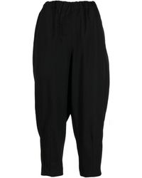 Comme des Garçons - Elasticated-waistband Cropped Wool Trousers - Lyst
