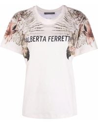 Alberta Ferretti - Floral-Print T-Shirt - Lyst
