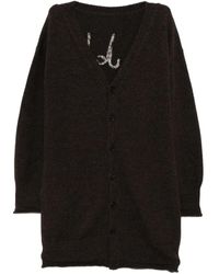 Yohji Yamamoto - Logo-Printed V-Neck Cardigan - Lyst