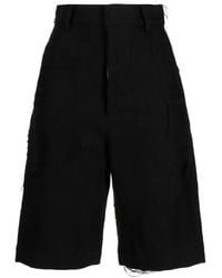 Uma Wang - Distressed-Finish Knee-Length Shorts - Lyst