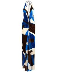 Silvia Tcherassi - Malek Geometric-Print Halterneck Maxi Dress - Lyst