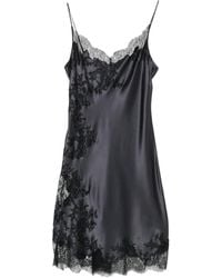 Carine Gilson - Lace-Trim Silk Nightdress - Lyst