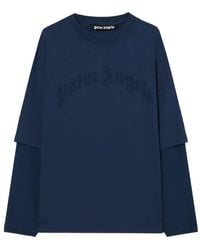 Palm Angels - Curved Logo Double Long-Sleeve T-Shirt - Lyst