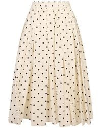 MSGM - Polka-Dot Pleated Skirt - Lyst