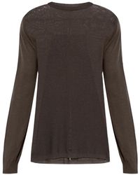 Rick Owens - Ribbed-Knit Trim Sweater - Lyst