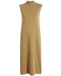 Another Tomorrow - Luxe Seamed Mock-Neck Midi Dress - Lyst