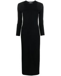 DSquared² - Cut-out Ribbed-knit Midi Dress - Lyst