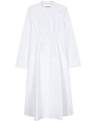 JIL SANDR コットン シャツ ドレス ホワイト【注目商品】★ Jil Sander コットン ドレス セット ナチュラル | Lyst