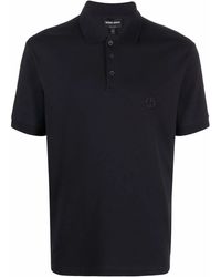 Giorgio Armani - Cotton Blend Polo With Embroidered Logo - Lyst