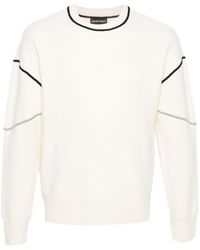 Emporio Armani - Ribbed-detail Knit Jumper - Lyst