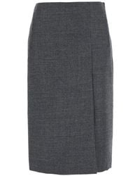 Grifoni - Houndstooth Wool Midi Skirt - Lyst