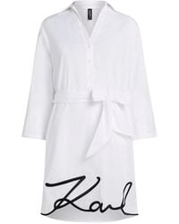KARL LAGERFELD - Signature Beach Shirt Dress - Lyst