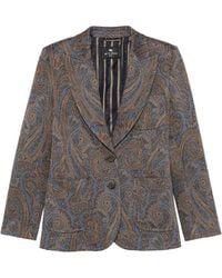 Etro - Jack Met Paisley-Print En Puntige Revers - Lyst