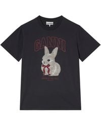Ganni - Rabbit Organic Cotton T-Shirt - Lyst