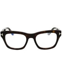 Tom Ford - Tortoiseshell-Effect Rectangle-Frame Glasses - Lyst
