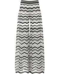 D.exterior - Geometric-Pattern Lurex-Detail Palazzo Pants - Lyst