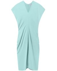 Stella McCartney - Midi Dress With V-Neck And Drape - Lyst