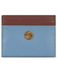 Etro - Two-Tone Leather Cardholder - Lyst