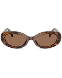 Dolce & Gabbana - Leopard-Print Oval-Frame Sunglasses - Lyst
