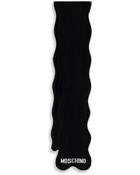 Moschino - Logo-Knit Wavy-Edge Scarf - Lyst