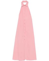 Erika Cavallini Semi Couture - Buttoned Halterneck Maxi Dress - Lyst