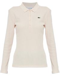 Lacoste - Ribbed Long-Sleeve Polo Shirt - Lyst