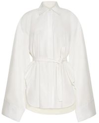 Adam Lippes - Sayuri Belted Cotton Shirt - Lyst