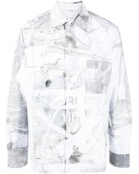 Off-White c/o Virgil Abloh - Chemise oversize en coton à imprimé délavé - Lyst
