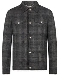 John Richmond - Check-Pattern Star-Button Shirt Jacket - Lyst