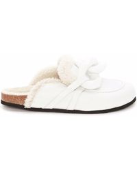 JW Anderson - Chain Shearling Loafer Mules - Lyst