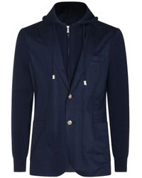Eleventy - Hooded Panelled Wool Jacket - Lyst