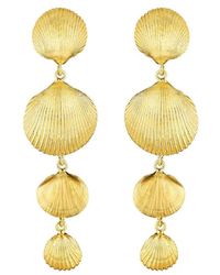 CADAR - 18kt Yellow Gold Shell Drop Earrings - Lyst