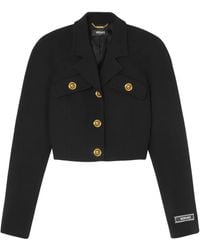Versace - Cropped-Jacke Mit Medusa-Knöpfen - Lyst