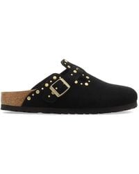 Birkenstock - Boston Rivets Suede Flat Mules - Lyst