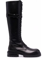 Ann Demeulemeester - Buckle-fastening Leather Combat Boots - Lyst