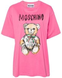 Moschino - T-Shirt Mit Teddy-Print - Lyst