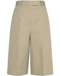 Ferragamo - Cotton-silk Tailored Shorts - Lyst