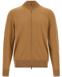 BOSS - High-Neck Zip-Up Cardigan - Lyst