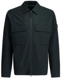 Stone Island - Logo-Patch Shirt Jacket - Lyst