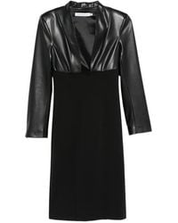 SIMONA CORSELLINI - Faux-Leather Panelled Midi Dress - Lyst