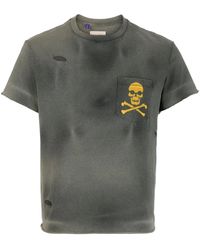 GALLERY DEPT. - Skull And Crossbones-Print Distressed T-Shirt - Lyst