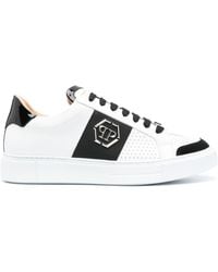 Philipp Plein - Leren Sneakers Met Logoplakkaat - Lyst